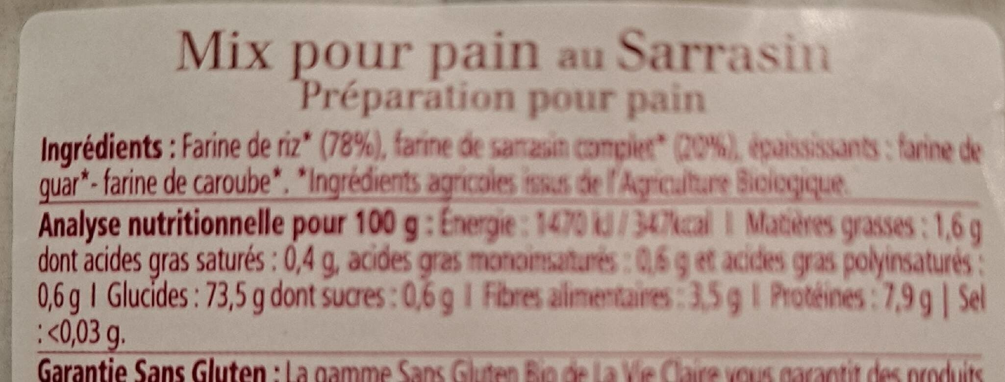 La Vie Claire mix pour pain au sarrasin packshot