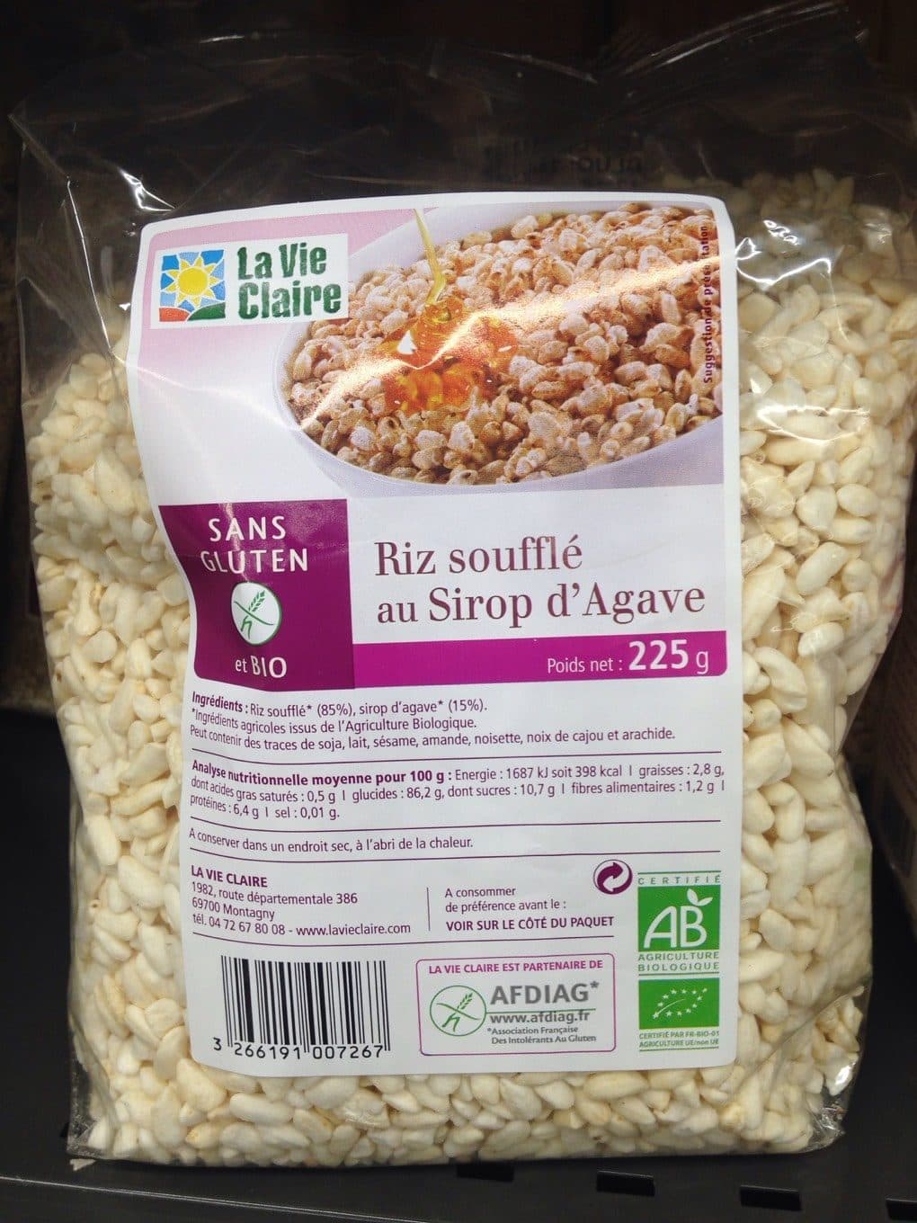 La Vie Claire Riz souffle au sirop d'agave packshot