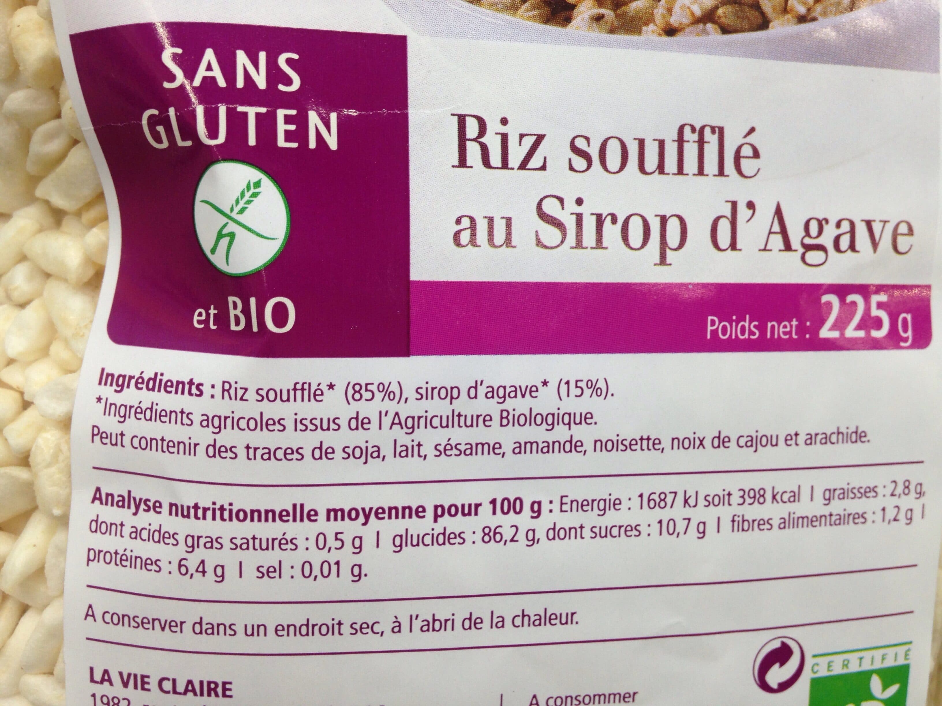 La Vie Claire Riz souffle au sirop d'agave packshot