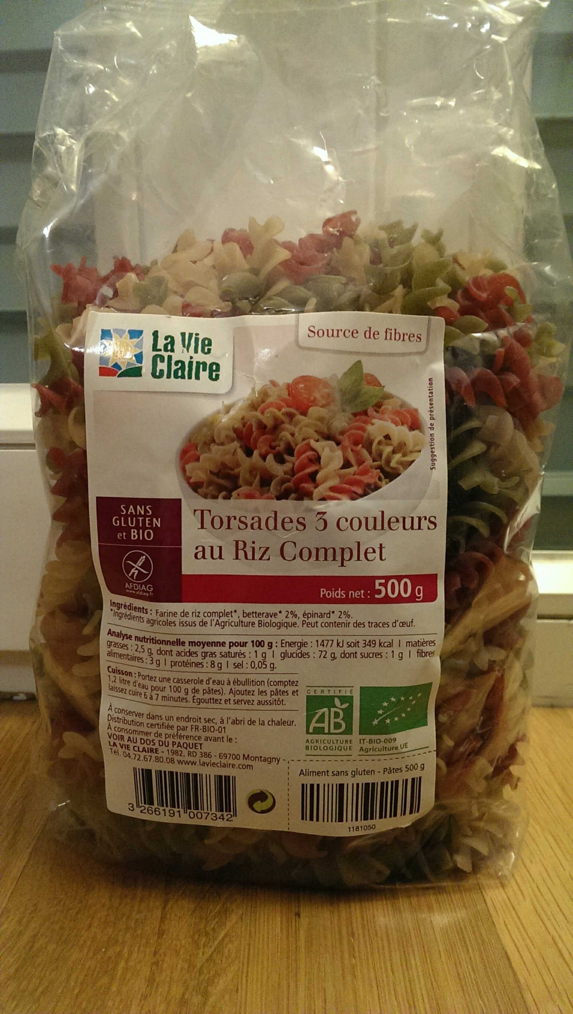La vie claire Torsades 3 couleurs au Riz Complet packshot