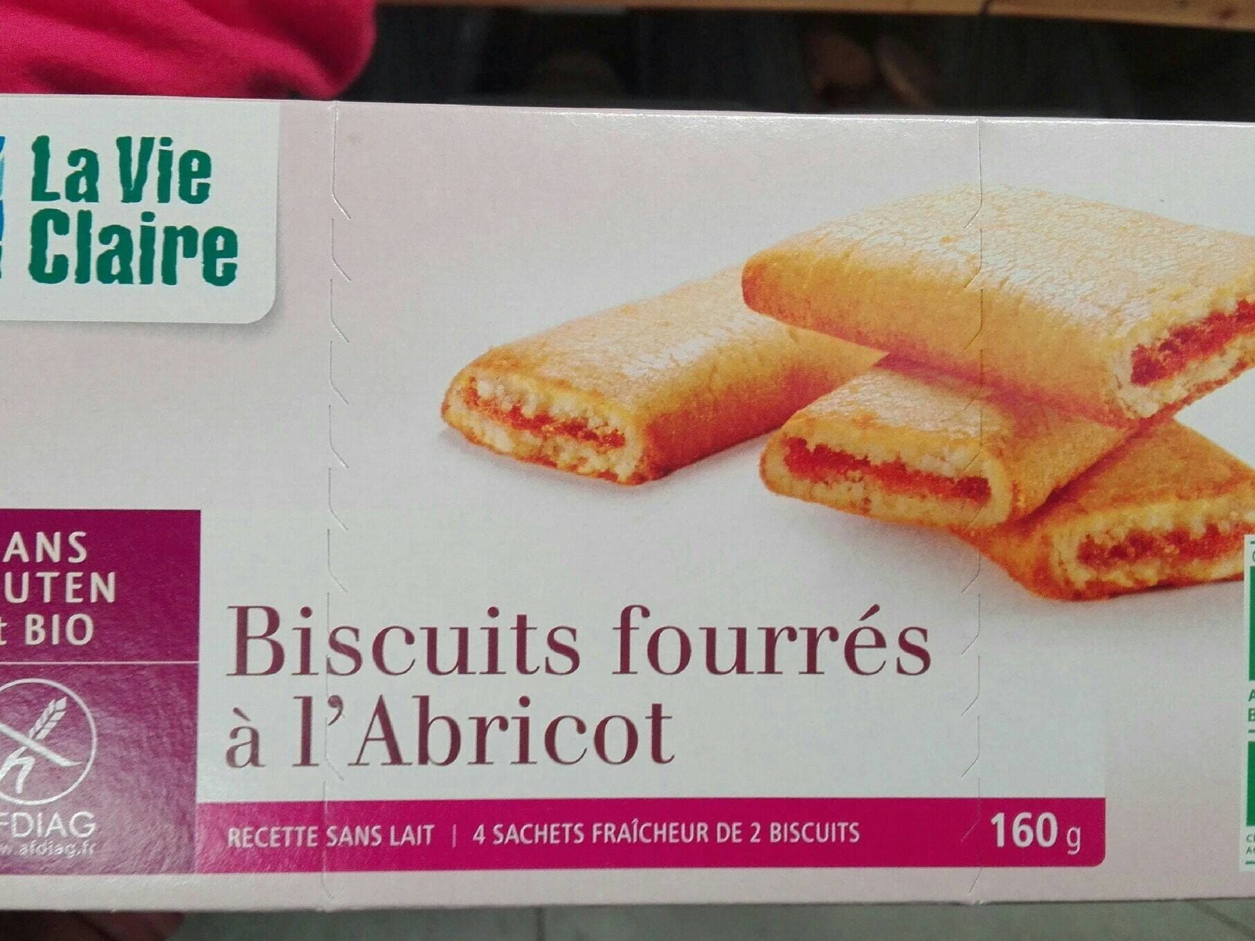La Vie Claire Biscuits fourrés à l'abricot packshot