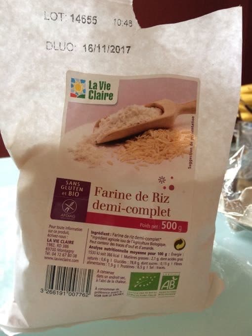 La Vie Claire Farine de riz demi-complet bio packshot