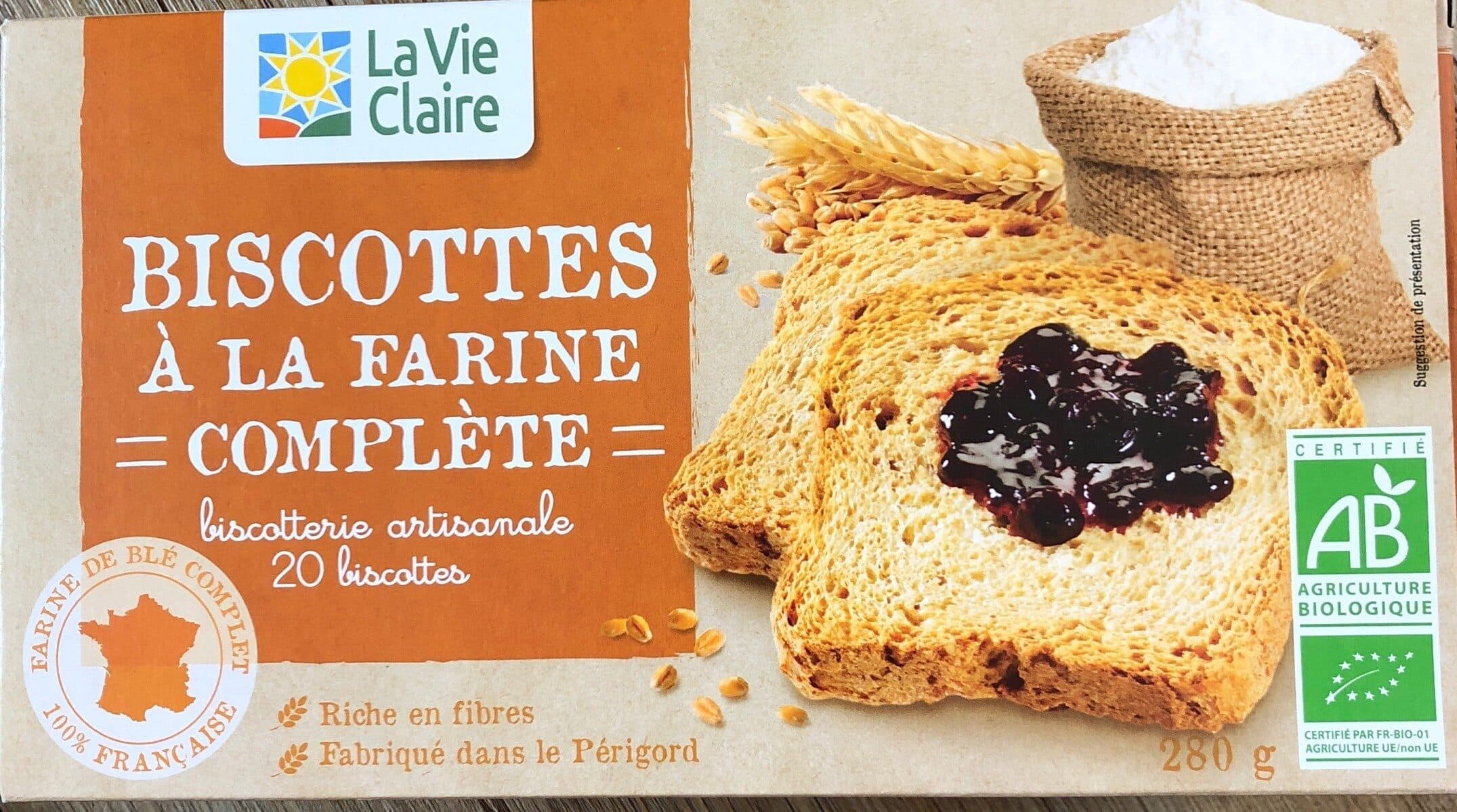 La Vie Claire Biscotte à la farine complete packshot
