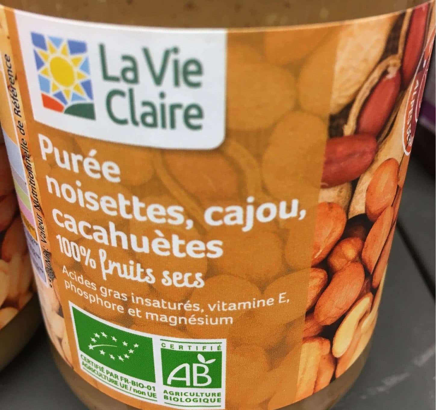 La Vie Claire Purée noisette cajou cachuetes packshot