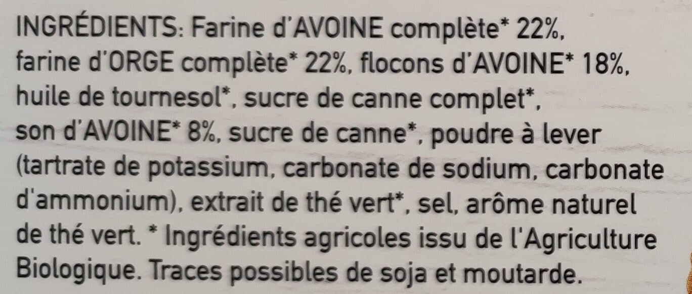 La Vie Claire Biscuits flocons d'avoine saveur Thé Vert packshot