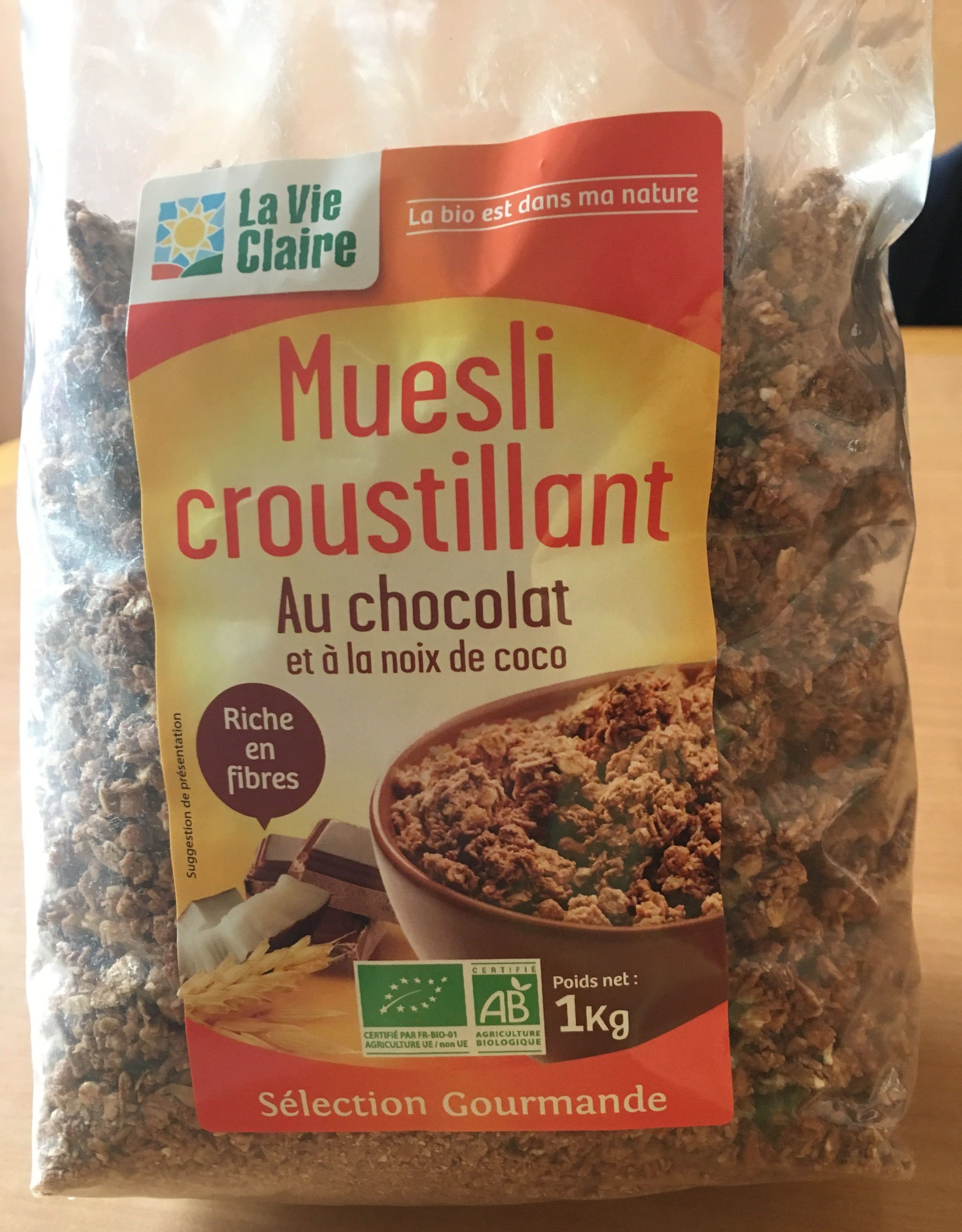 La Vie Claire Muesli Croustillant au Chocolat et à la Noix de Coco packshot