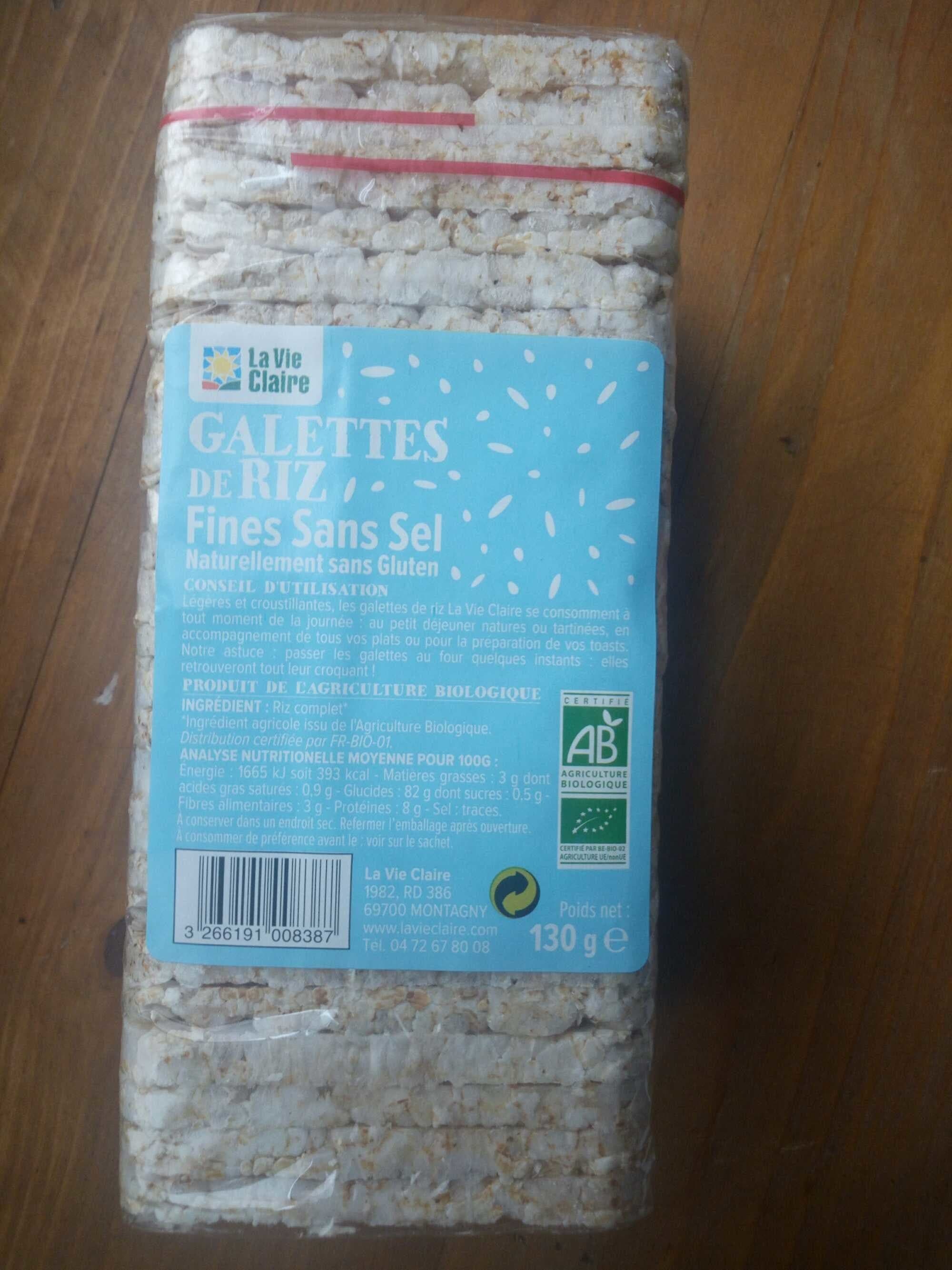 La Vie Claire Galettes de Riz Fines Sans Sel packshot