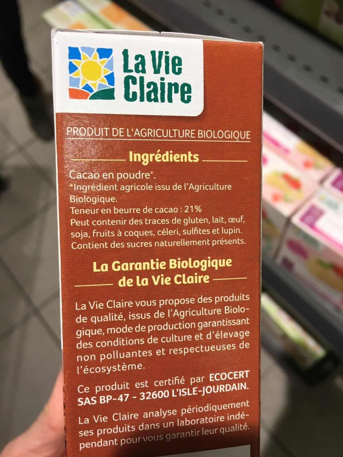 La Vie Claire Pur Cacao en poudre packshot