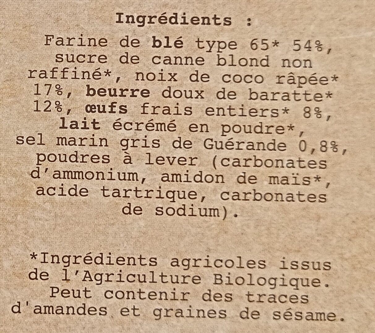 La Vie Claire Biscuits noix de coco packshot