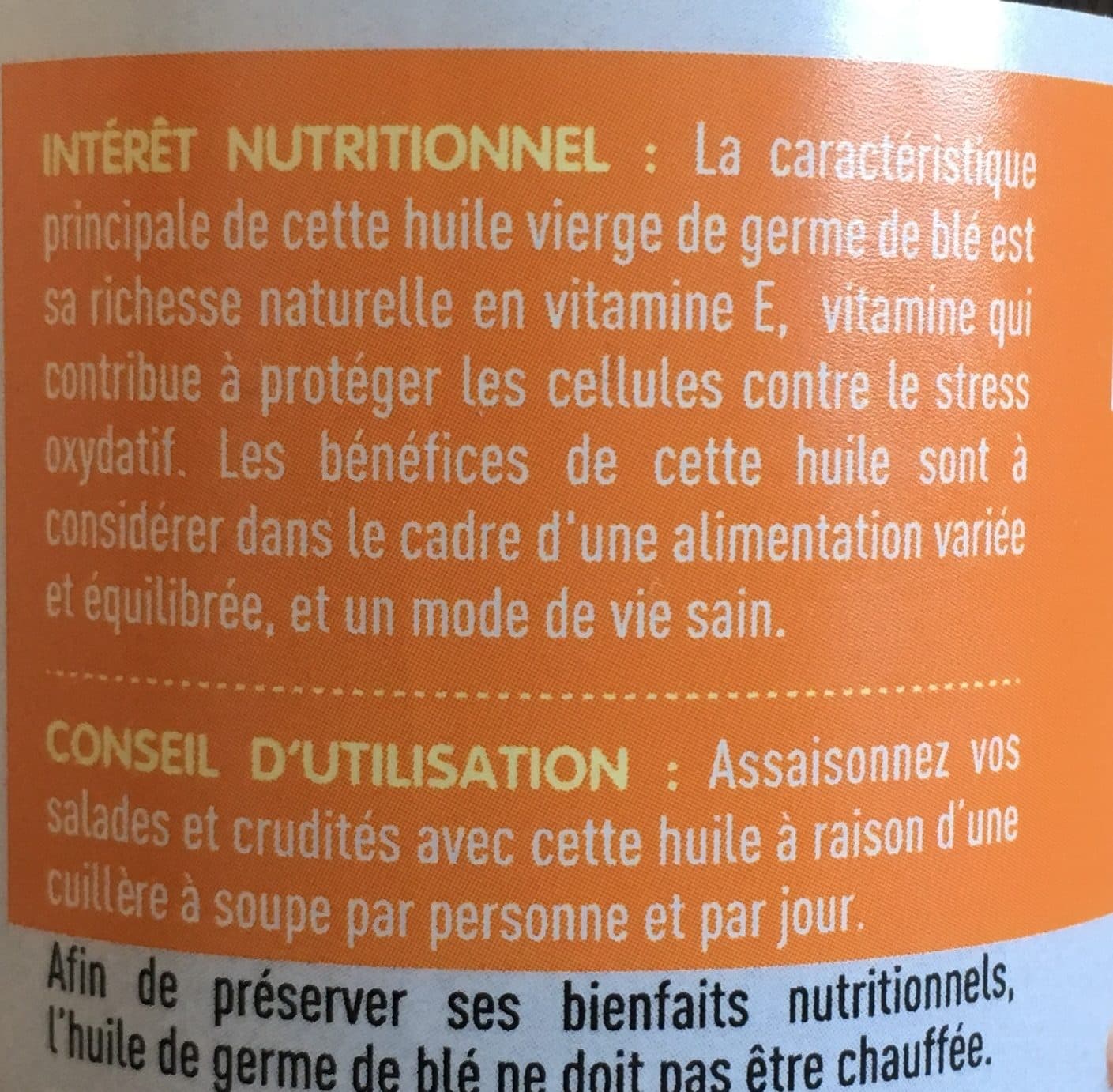 La Vie Claire Huile vierge de germe de blé packshot