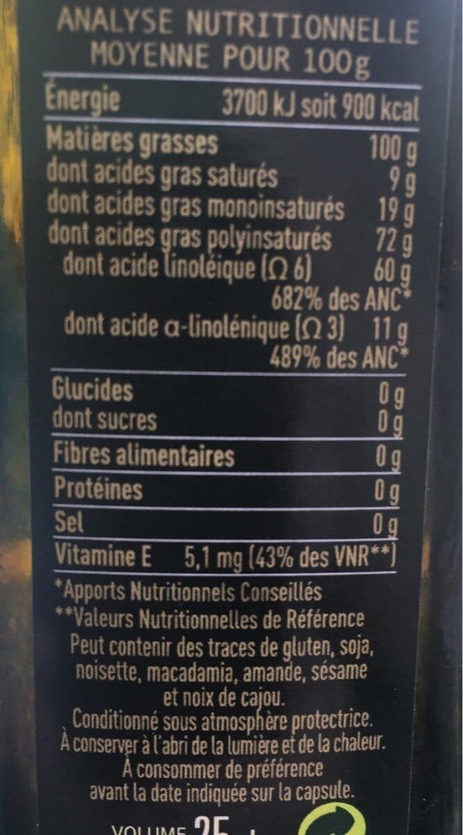 la vie claire Huile vierge de noix packshot
