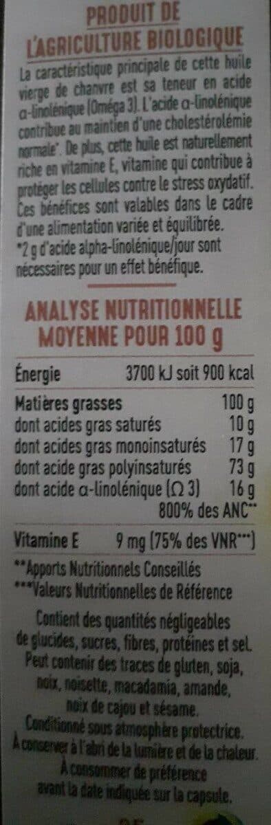 La Vie Claire Huile vierge de chanvre packshot