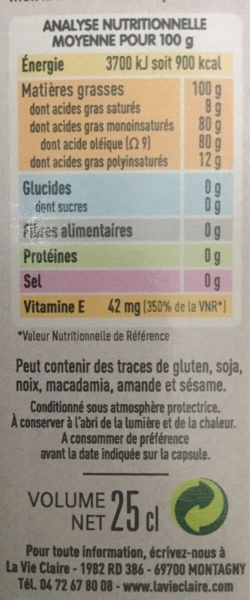 La Vie Claire Huile vierge de noisette packshot