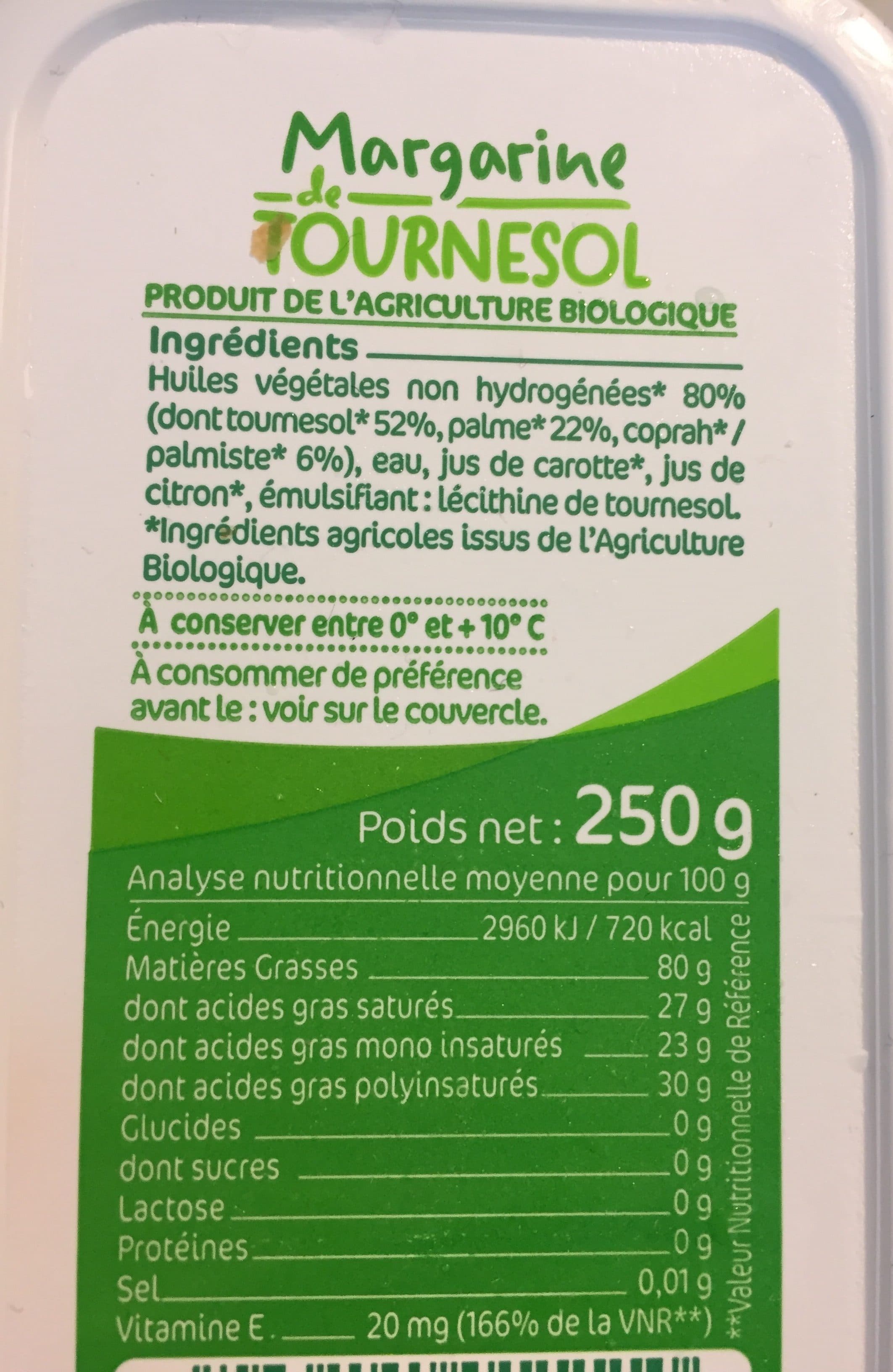 La Vie Claire Margarine De Tournesol packshot