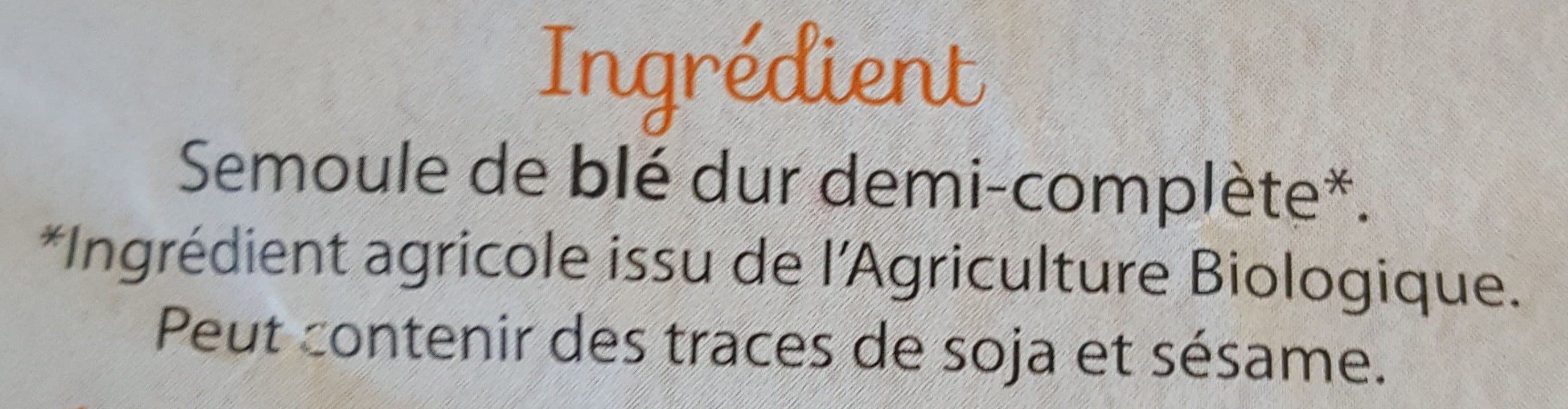 La Vie Claire Pâtes demi complètes coquillettes packshot