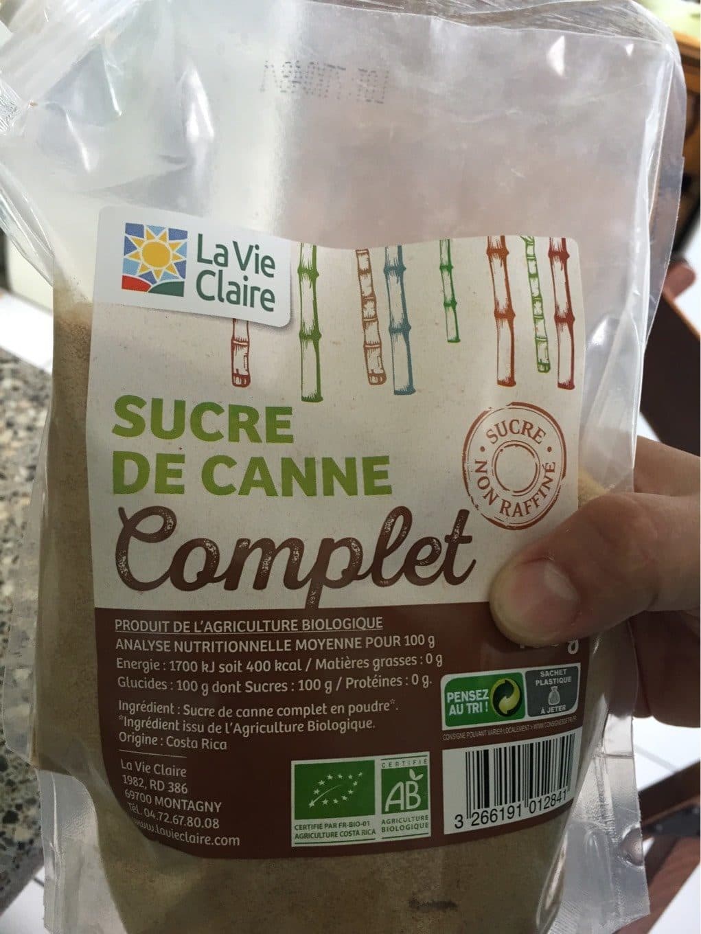 La Vie Claire Sucre de canne complet packshot
