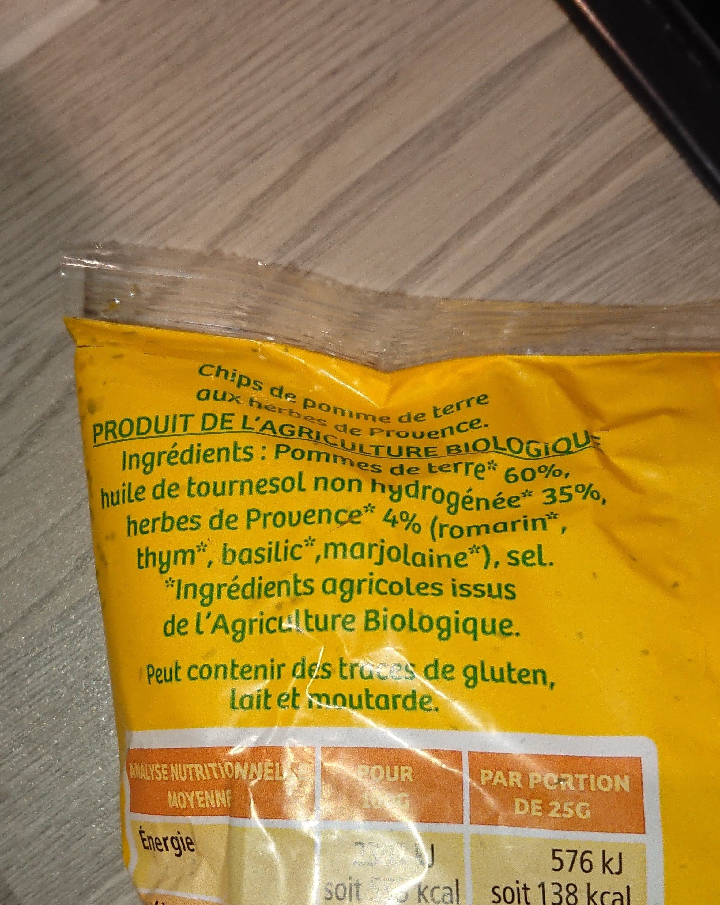 La Vie Claire Chips aux herbes de Provence packshot