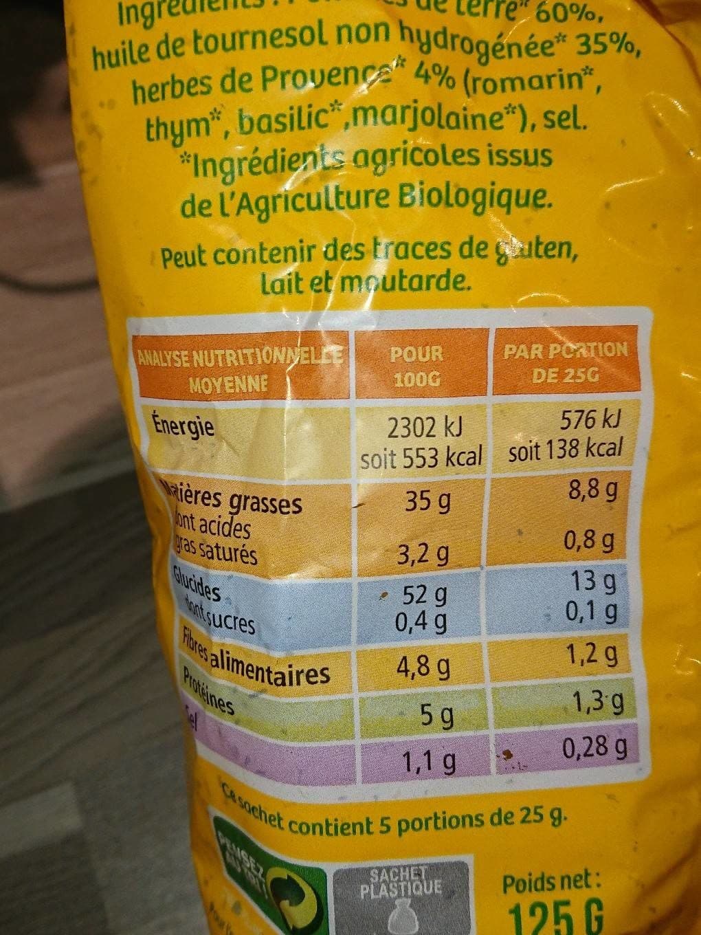 La Vie Claire Chips aux herbes de Provence packshot