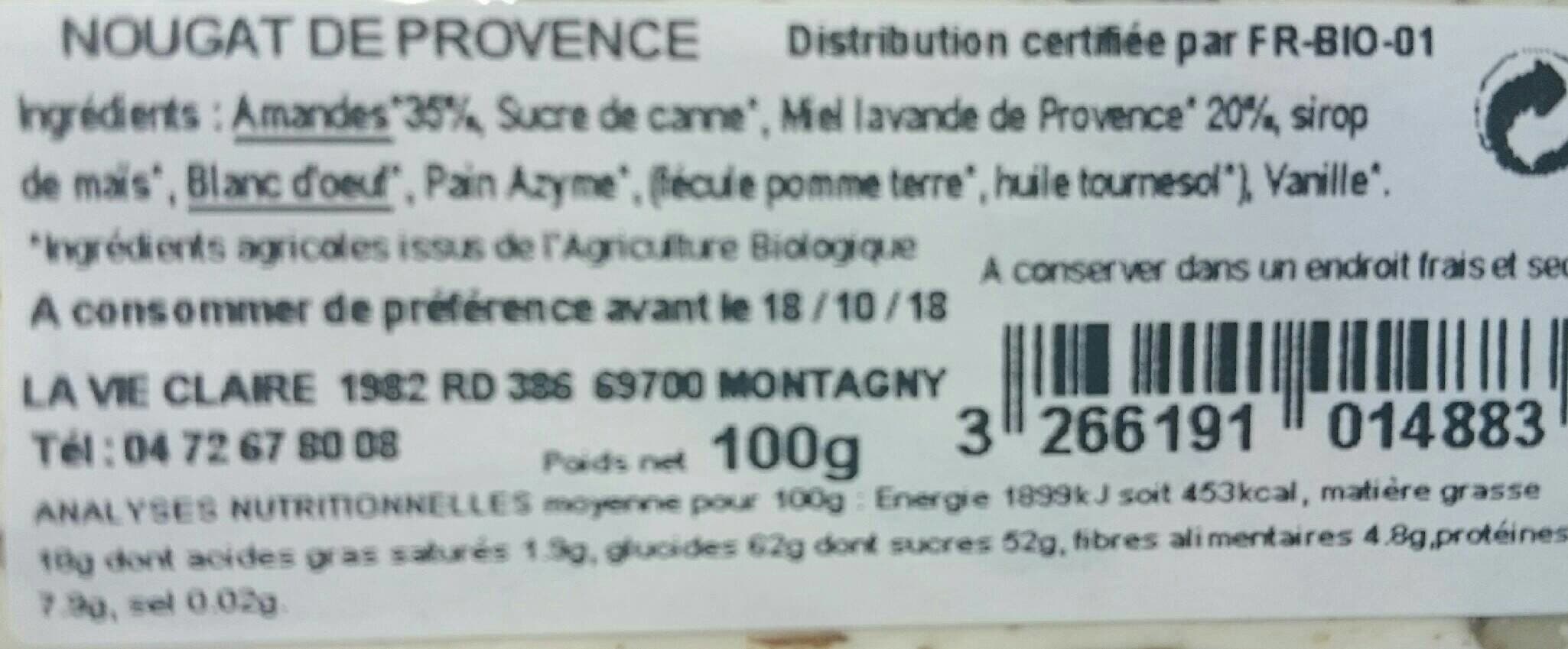 La Vie Claire Nougat de Provence tendre packshot