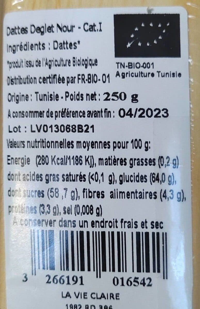 La Vie Claire Dattes Deglet Nour packshot
