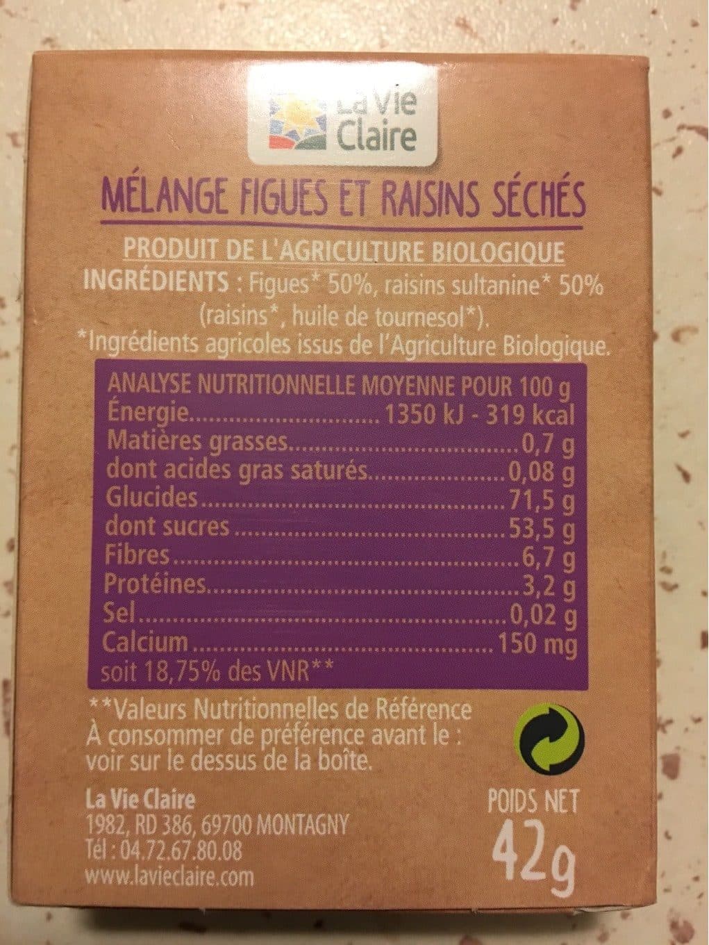 La Vie Claire Fruits secs packshot