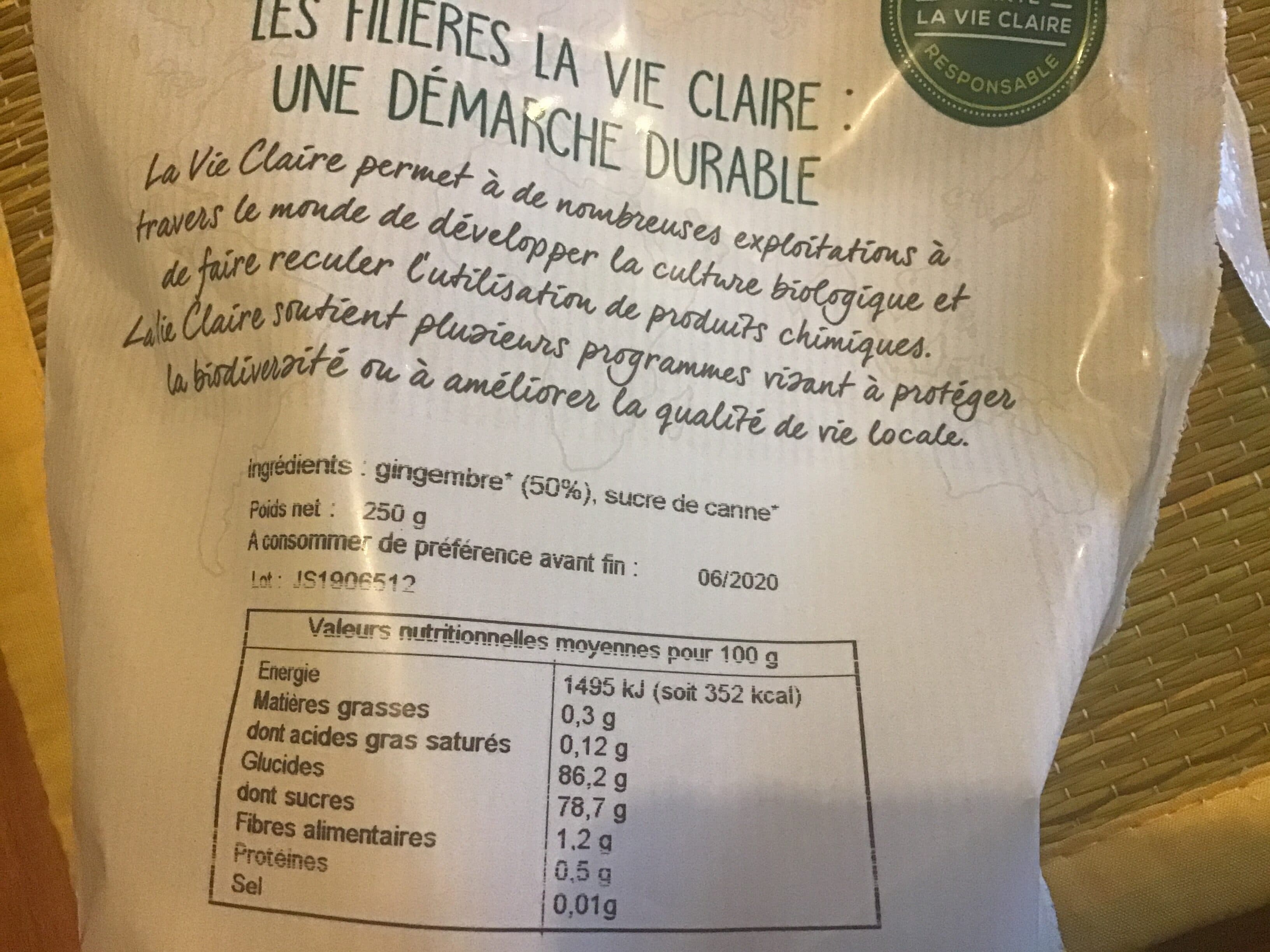 La Vie Claire Gingembre Confit de Chine packshot