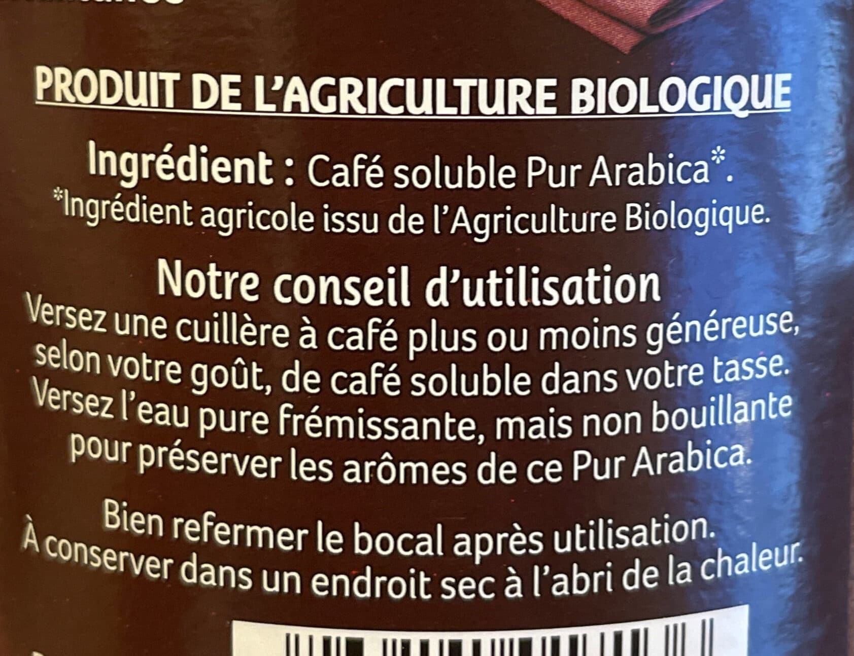 La Vie Claire Pur Arabica soluble packshot