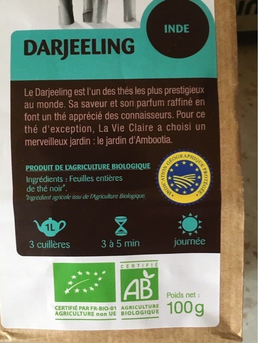 La Vie Claire Thé noir packshot