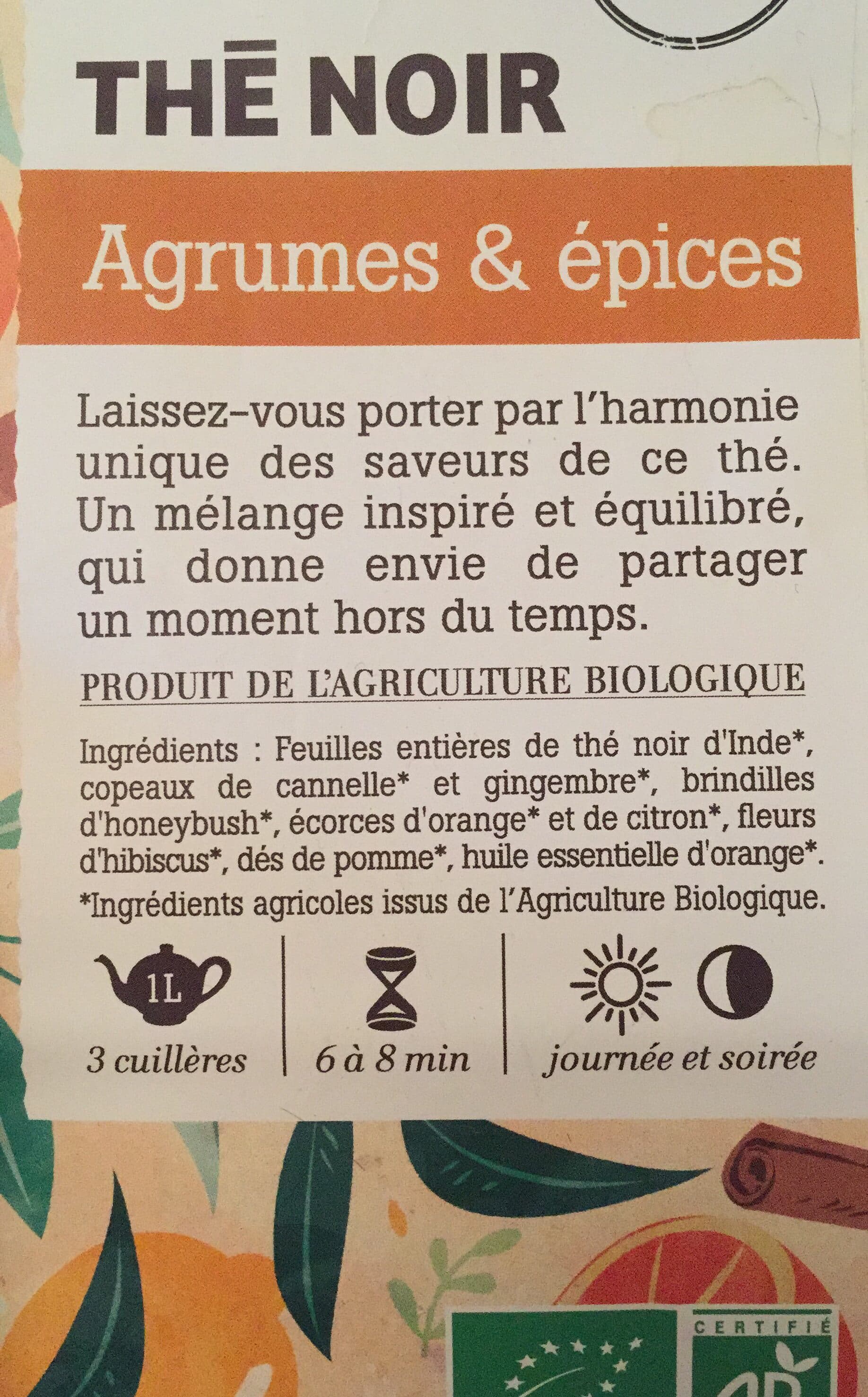 La Vie Claire Thé noir agrumes et épices packshot