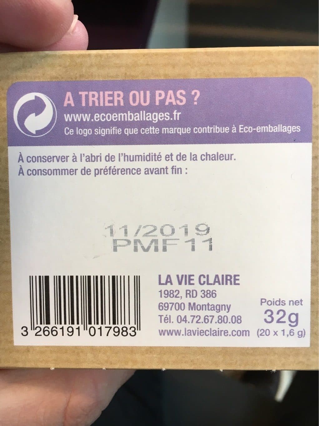 La Vie Claire The blanc pai mu tan packshot