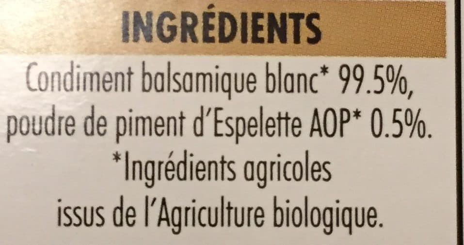 La Vie Claire Condiment Balsamique Blanc au piment d’espelette packshot