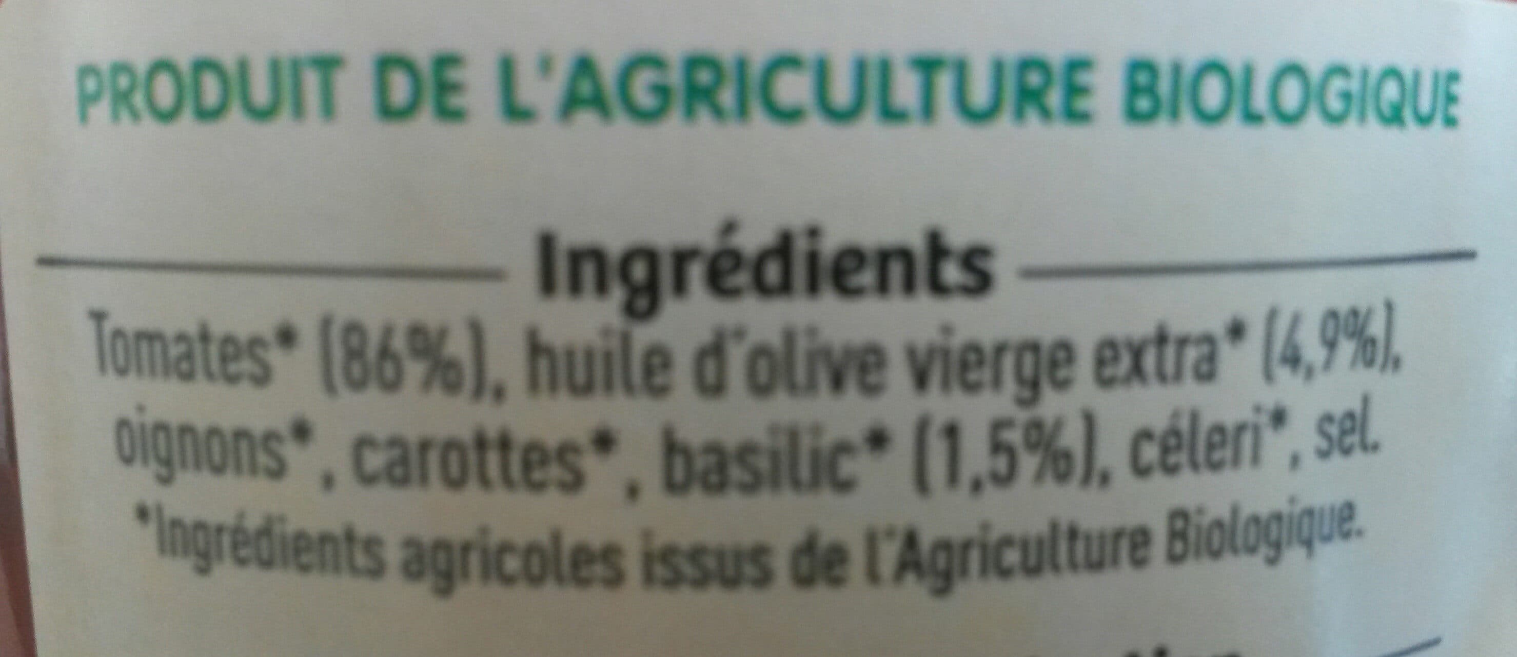 La Vie Claire Sauce Tomates Basilic packshot