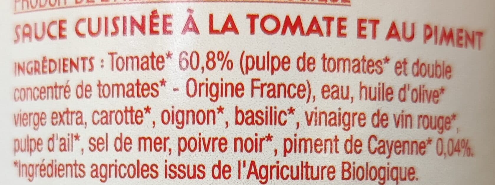 La Vie Claire Sauce arrabbiata packshot