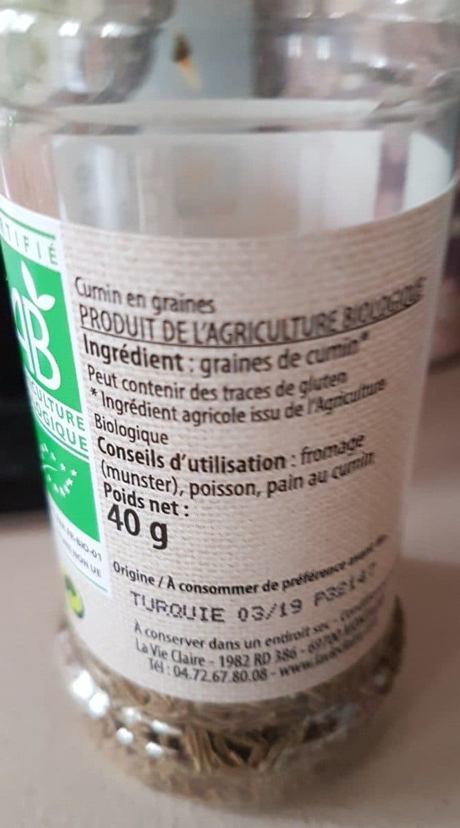 La Vie Claire Cumin en graines packshot