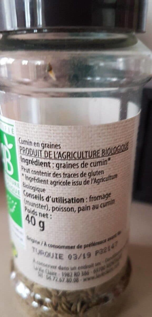 La Vie Claire Cumin en graines packshot