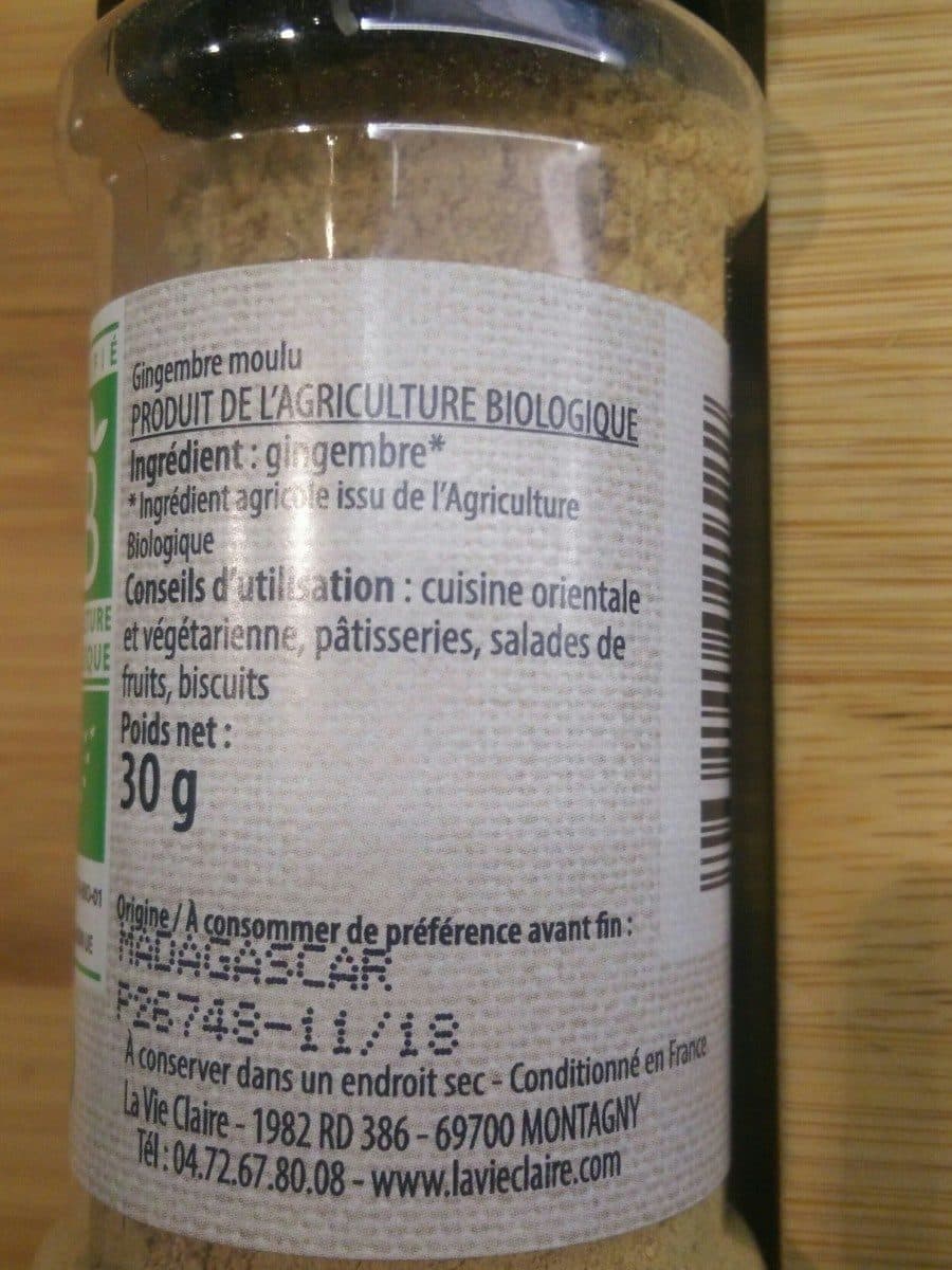 La Vie Claire Gingembre moulu packshot