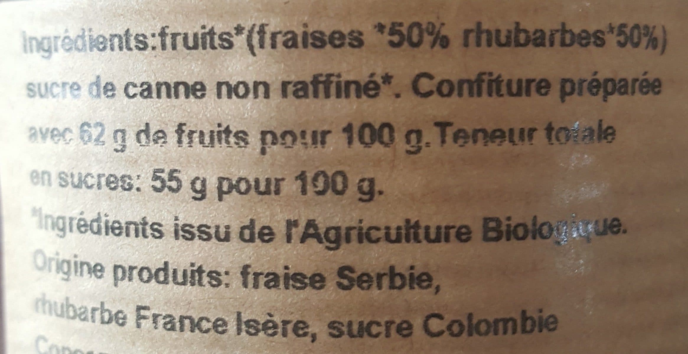 La Vie Claire Confiture de fraise rhubarbe packshot