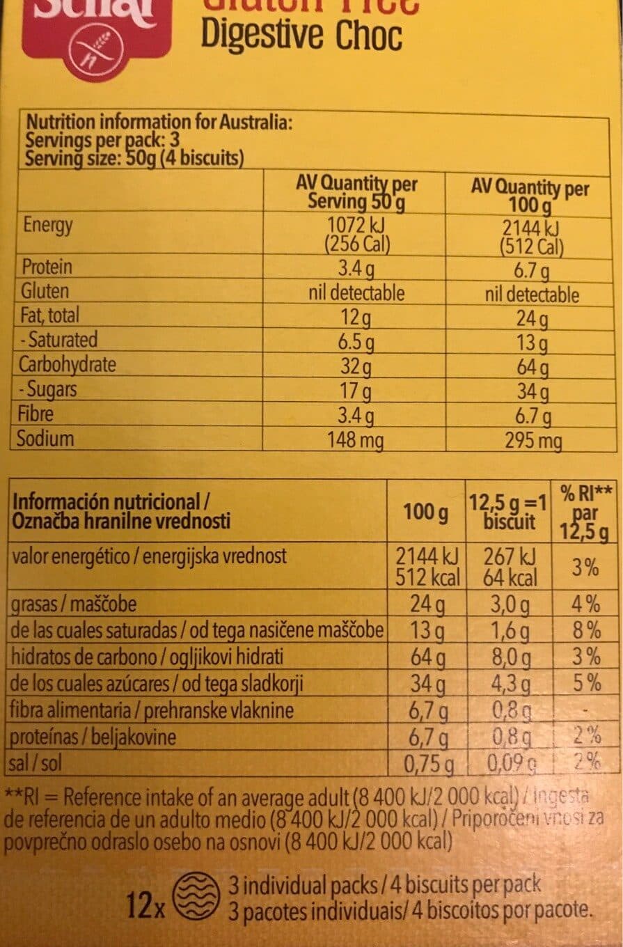 Schär Gluten free digestive choc packshot