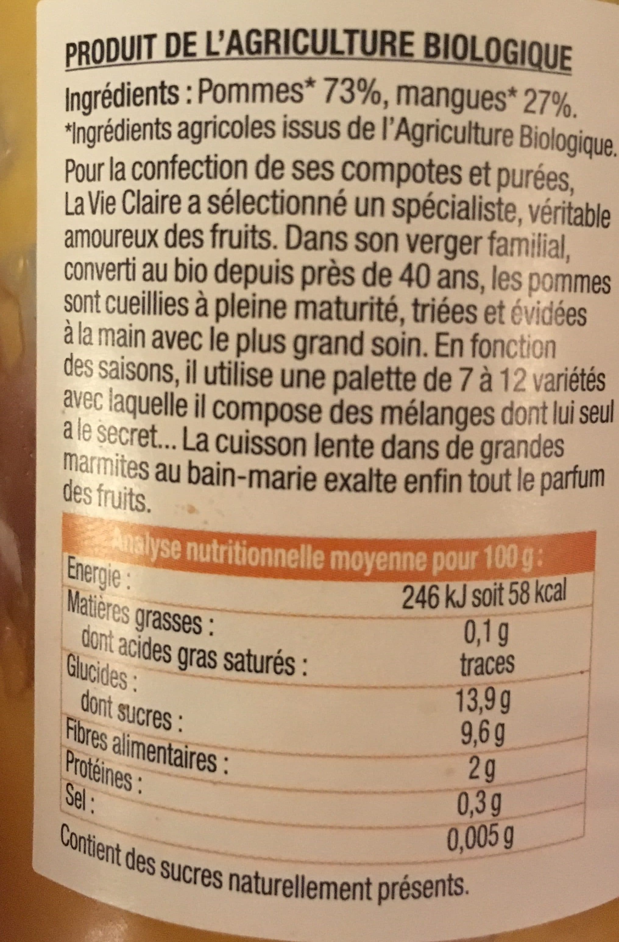 La Vie Claire Puree pomme mangue packshot