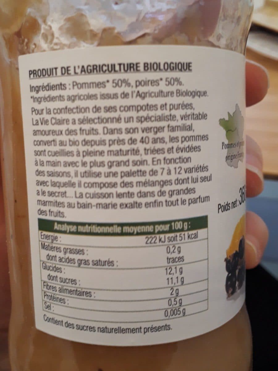 La Vie Claire Purée de Pomme Poire packshot