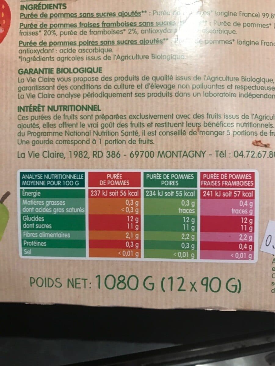La Vie Claire Purée De Fruits Panachées packshot