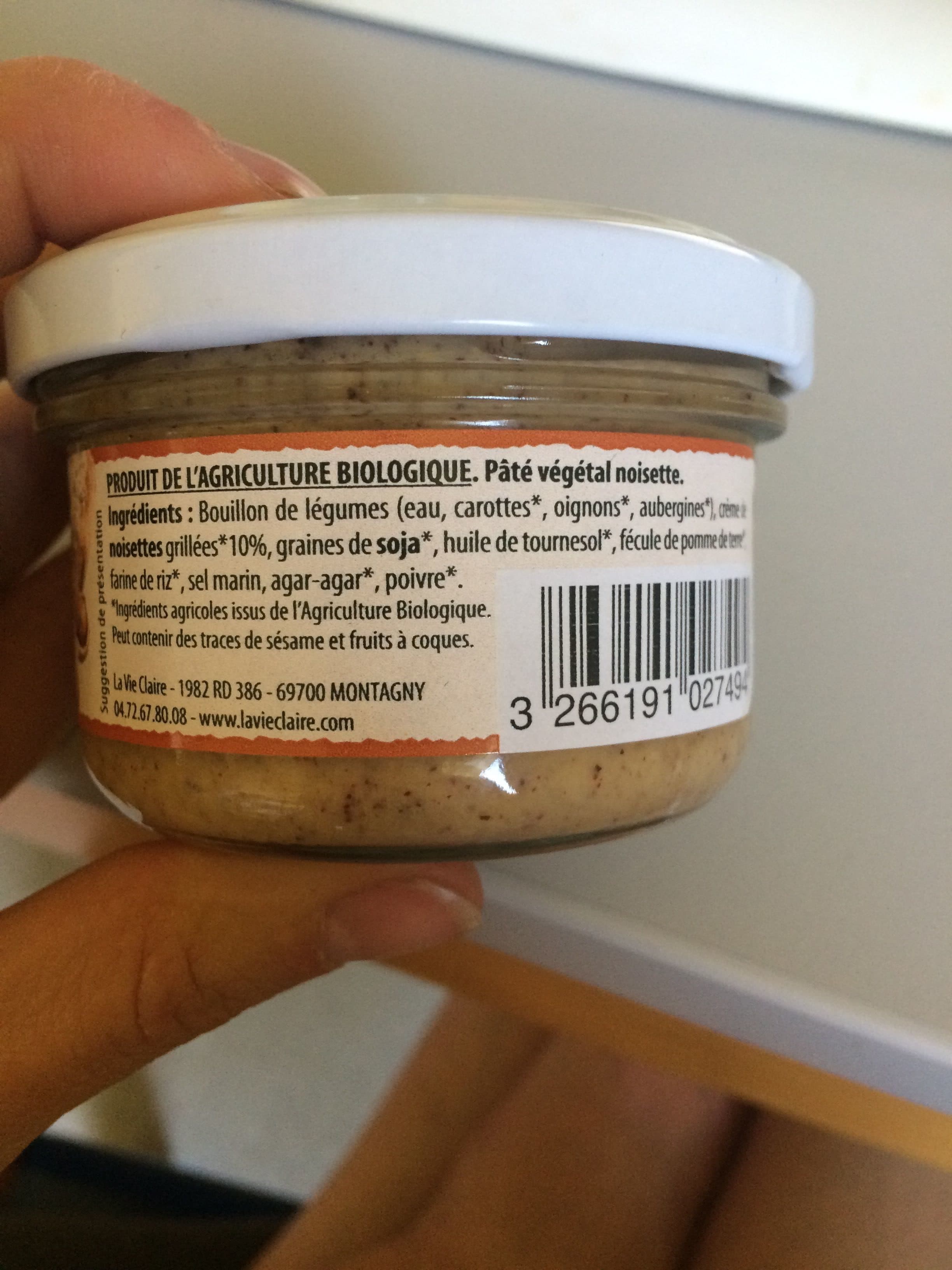 La vie claire Terrine végétale aux noisettes packshot