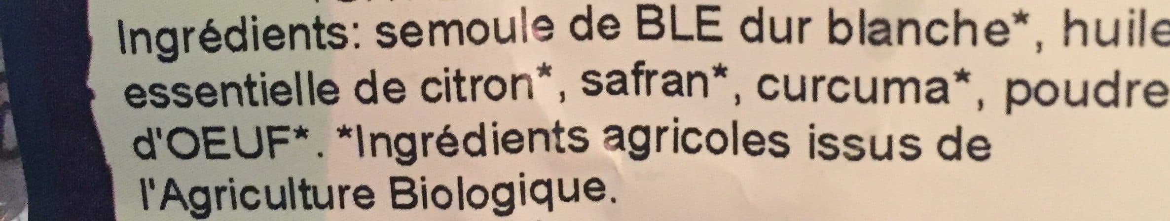 La Vie Claire Pates saveurs du monde tortils citron safran packshot