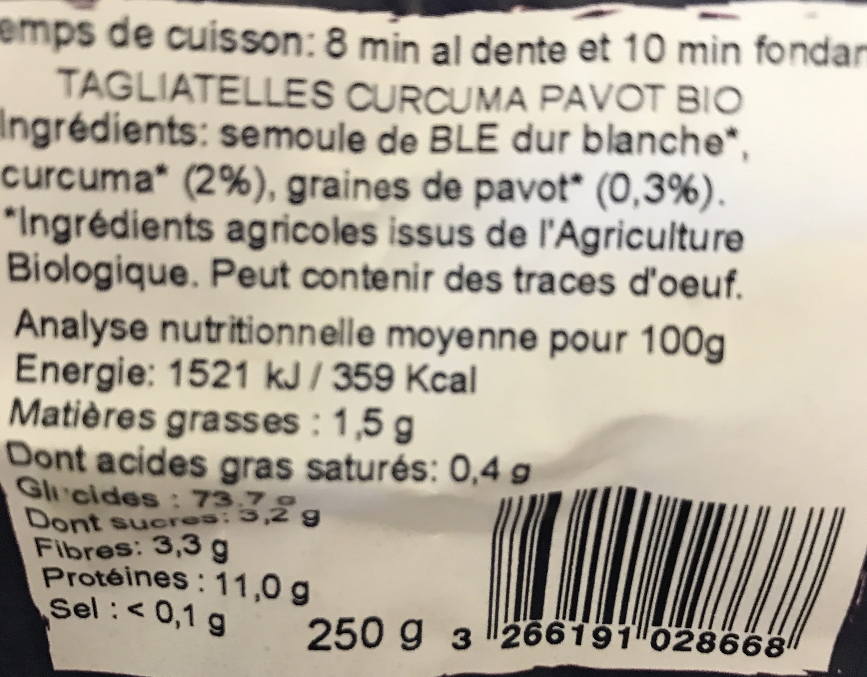 La Vie Claire Pates curcuma pavot packshot