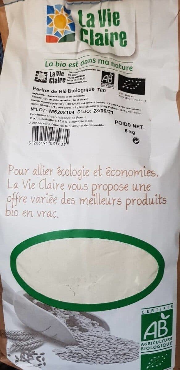 La Vie Claire Farine T80 packshot