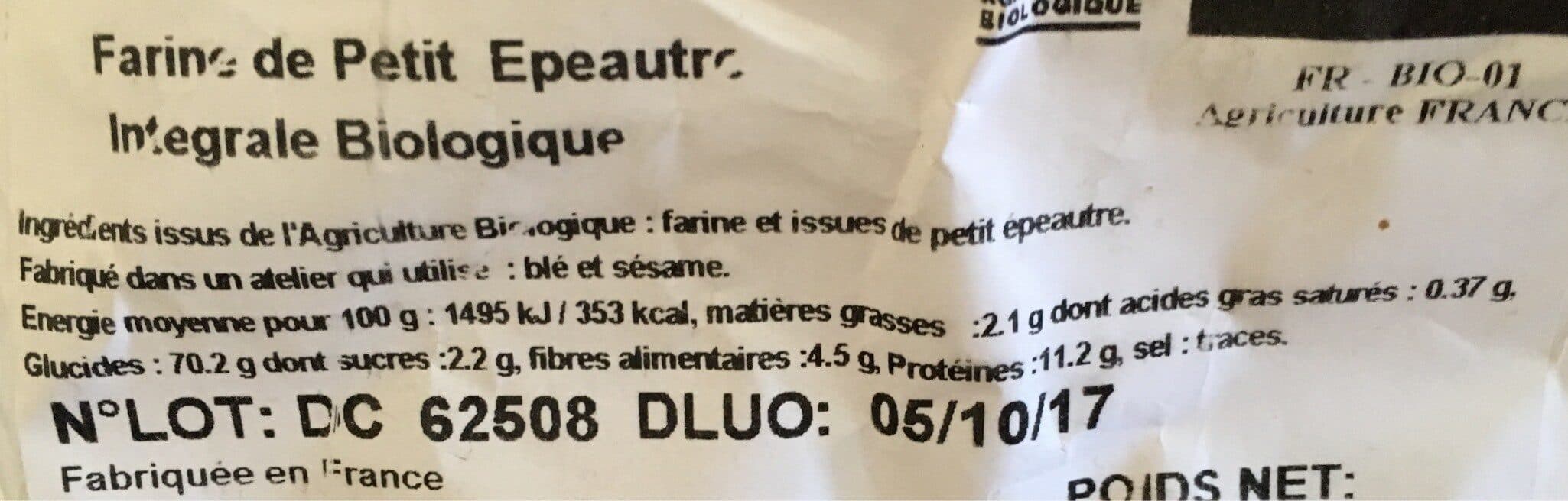 La Vie Claire Farine de petit épeautre intégrale packshot