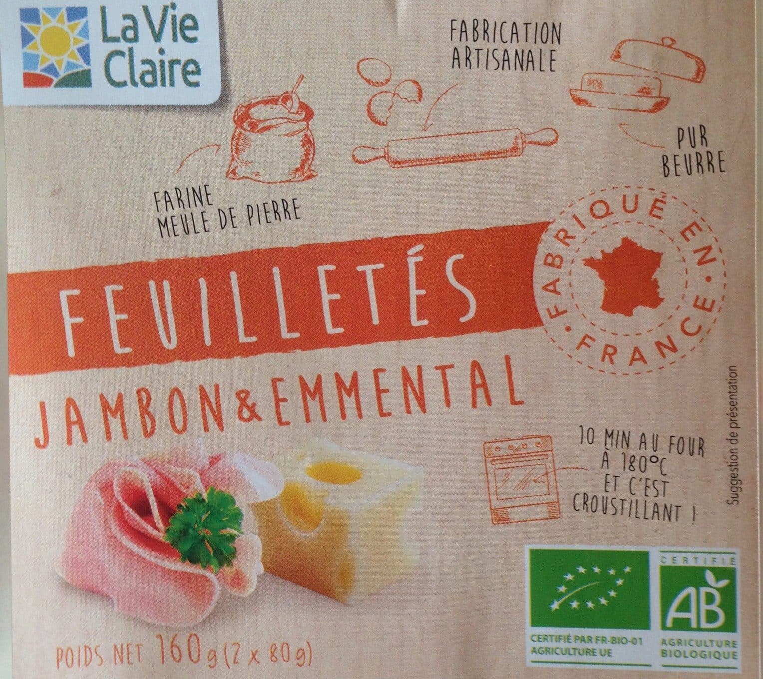 La Vie Claire Feuilletés Jambon & Emmental packshot