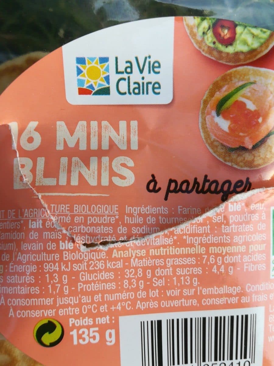 La Vie Claire Blinis packshot