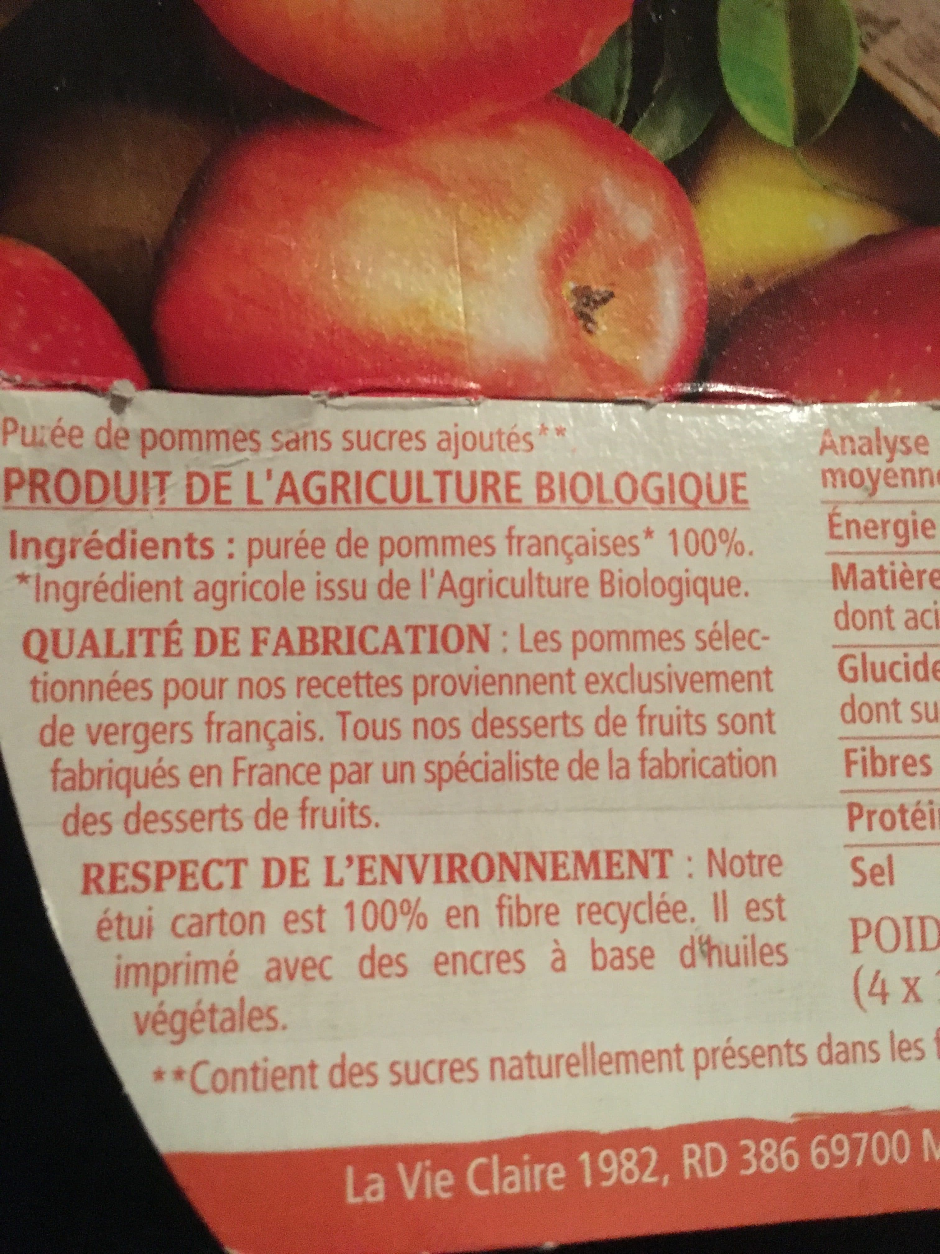 La Vie Claire Purée de pommes packshot