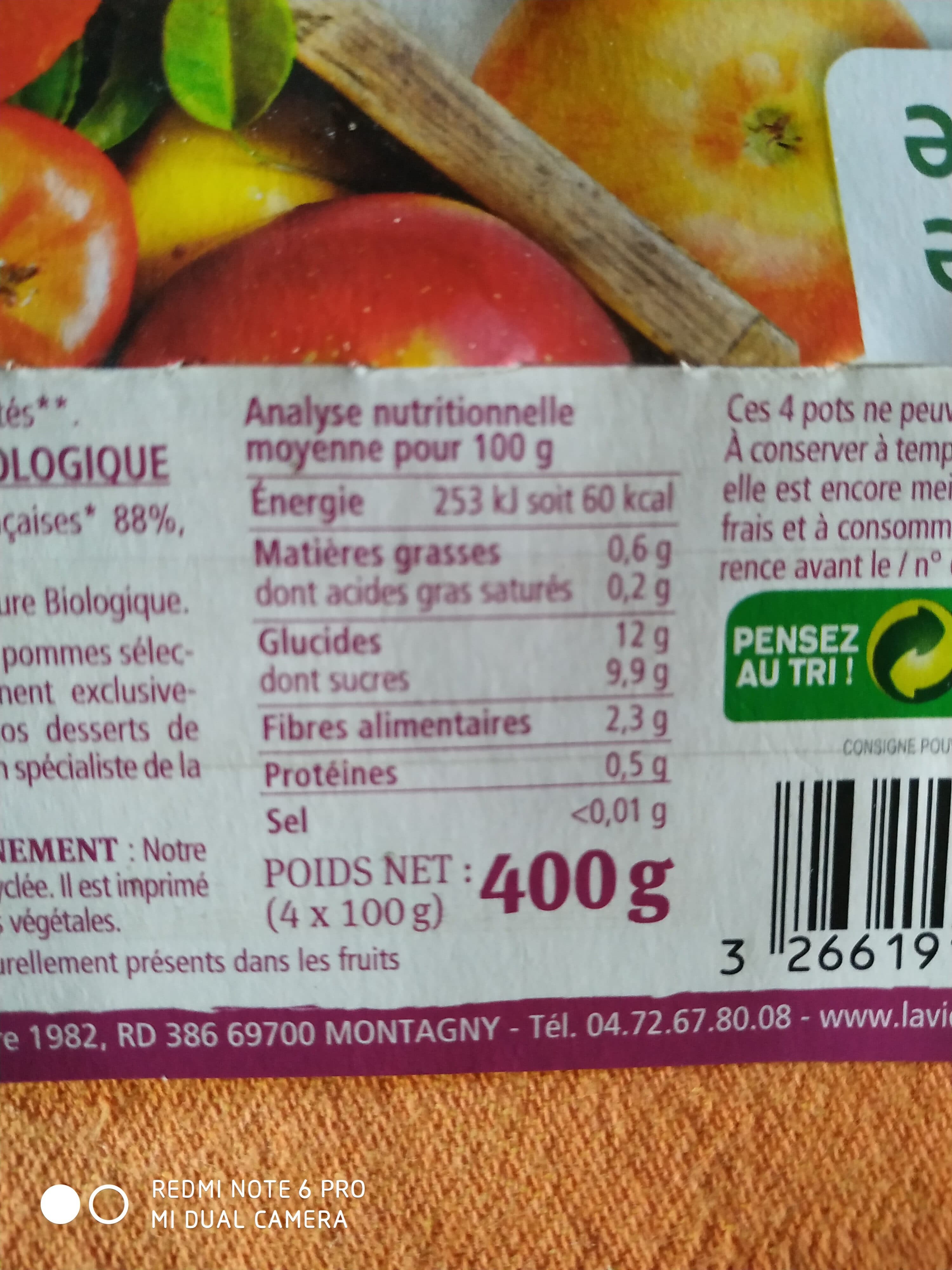 La Vie Claire Purée pommes cassis packshot